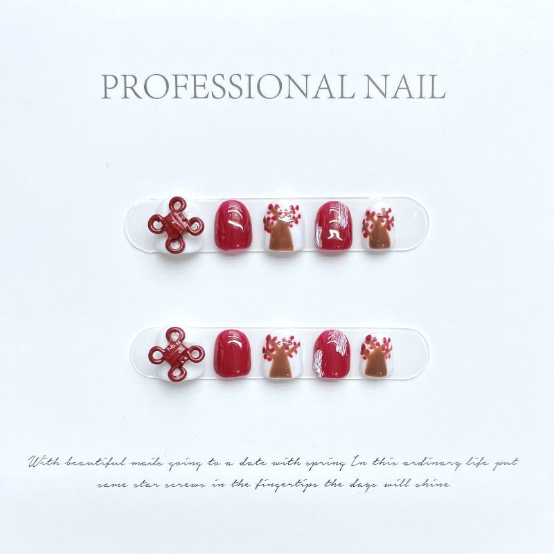 Chinese Knot Handmade Press On Nails