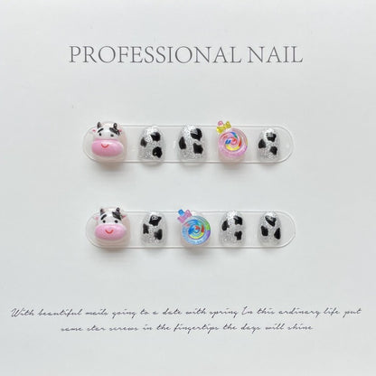 Milk Cow Handmade Press On Nails