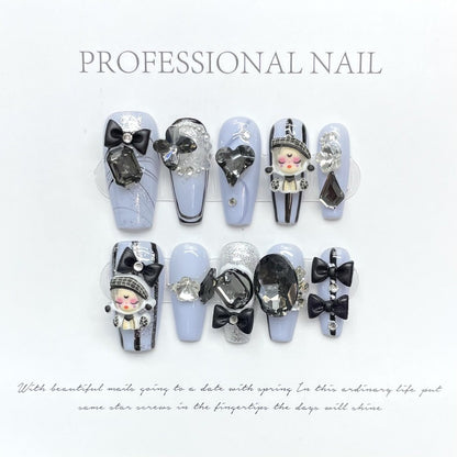 Light Blue Blind Box Handmade Press On Nail