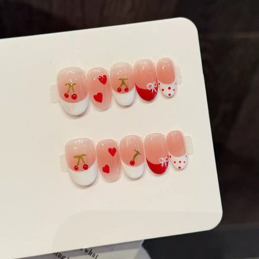 Cherry Pink Nails