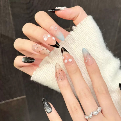 Pink cherry blossoms with black accents