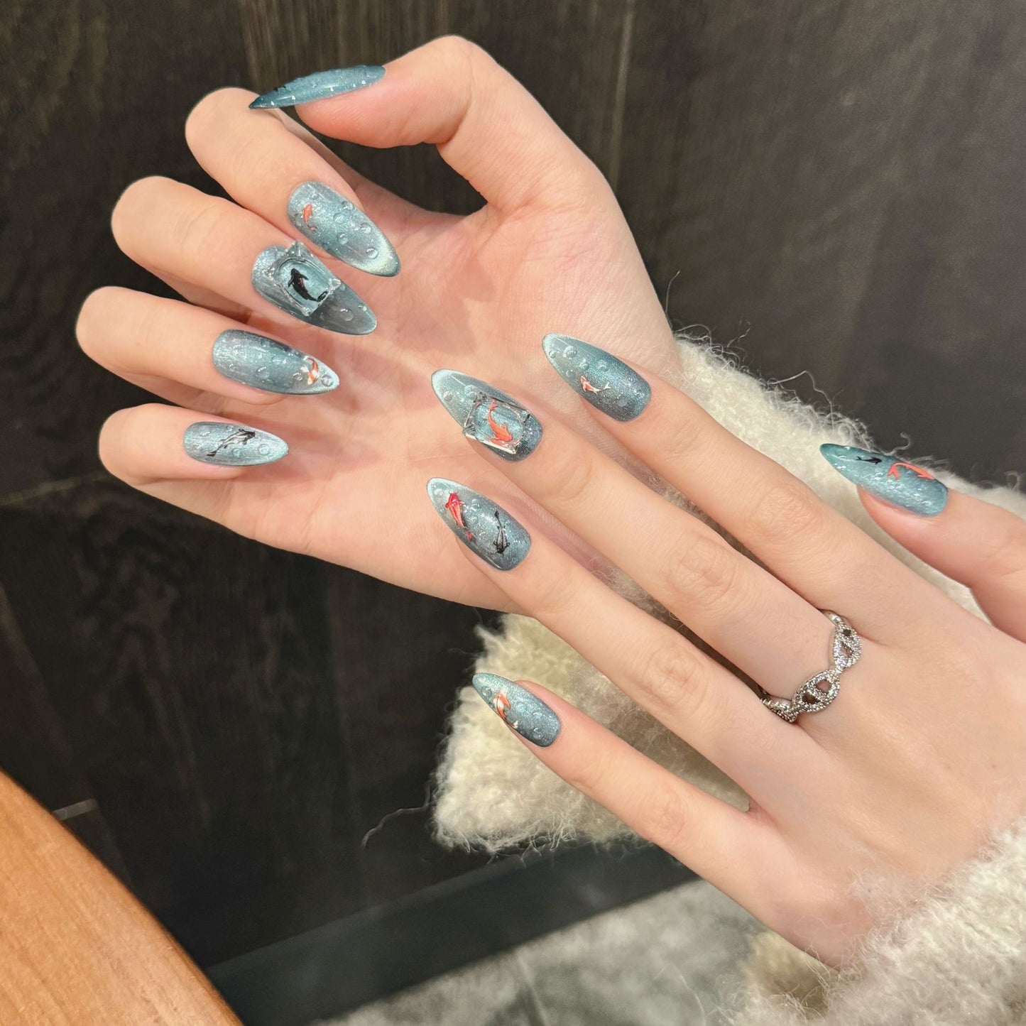 Goldfish Blue Nails