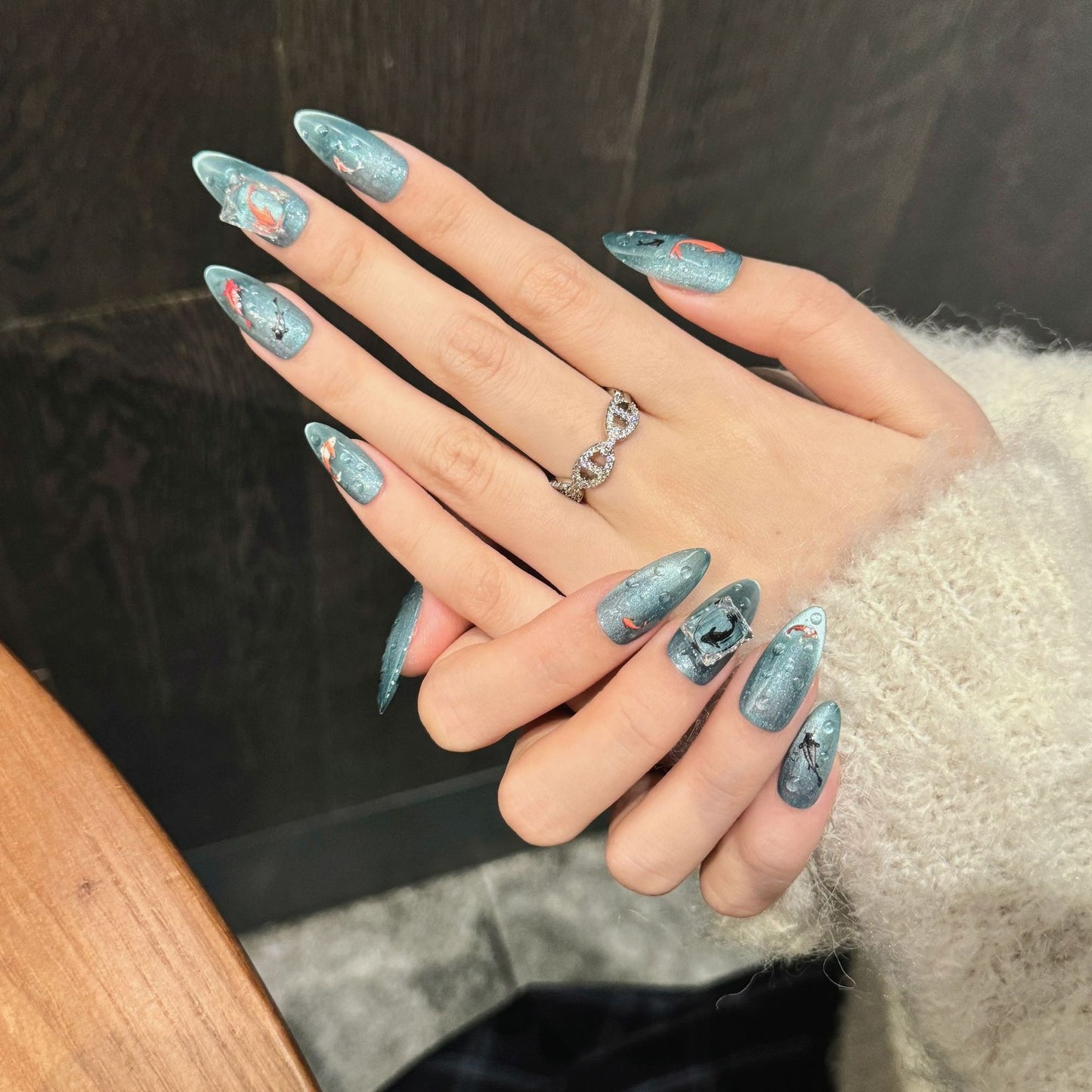 Goldfish Blue Nails