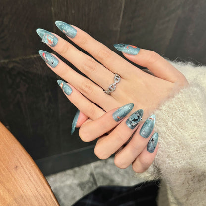 Goldfish Blue Nails