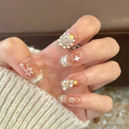 Blush Christmas Nails