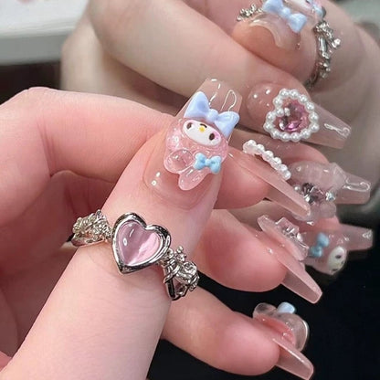 Tender Loving Bunny Handmade Press On Nail