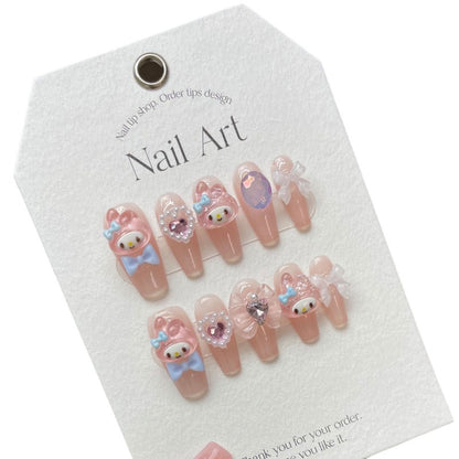 Tender Loving Bunny Handmade Press On Nail