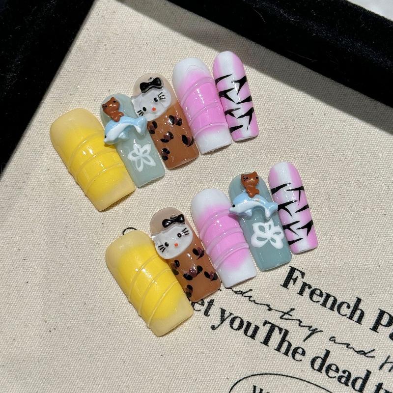 Dolphin Hello Kitty Rectangle Nail