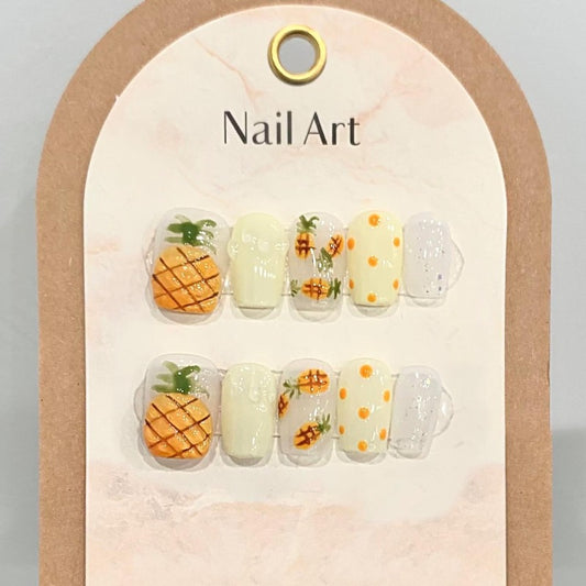 Summer Fruit Pineapple Handmade Press On Nail