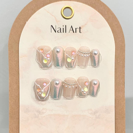 New Fishtail Cat Eye Handmade Press On Nail