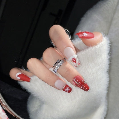 Snowflake Ribbon Christmas Nail