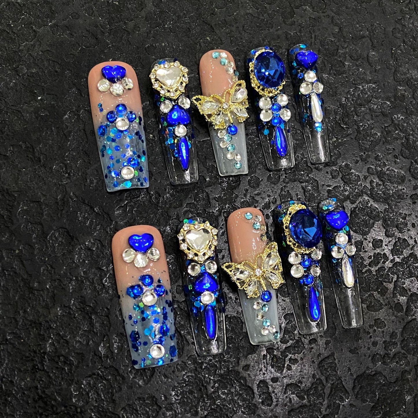 Blue Scepter Handmade Press On Nail