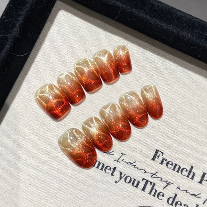 Amber short Press On Nails