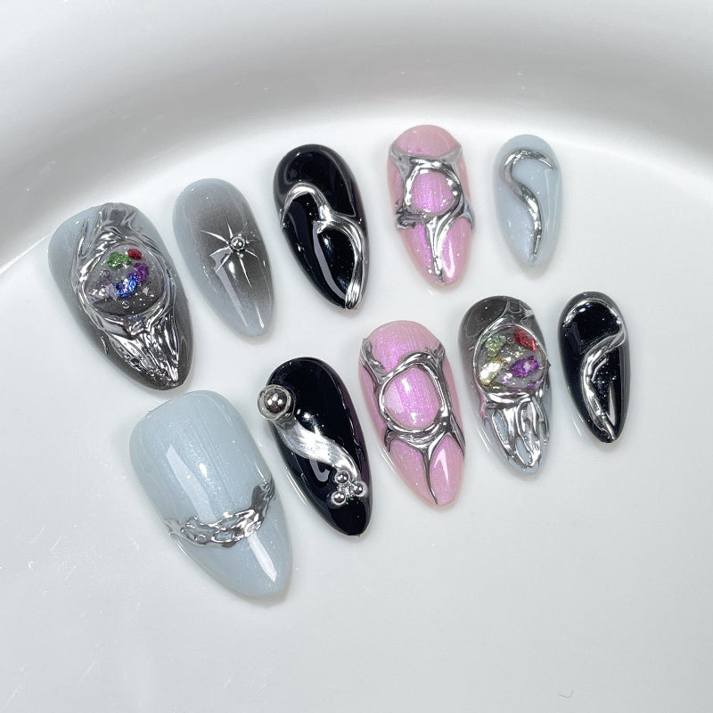 Meteorite Handmade Press On Nails