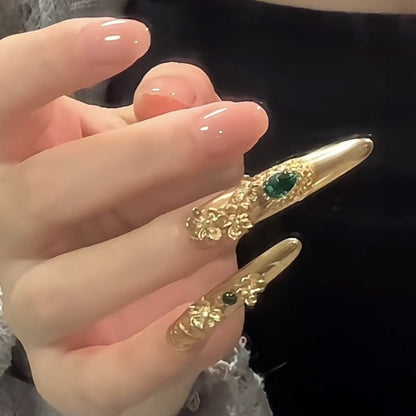 Palace Style Armour Gold Battle of Power Handmade Press On Nail